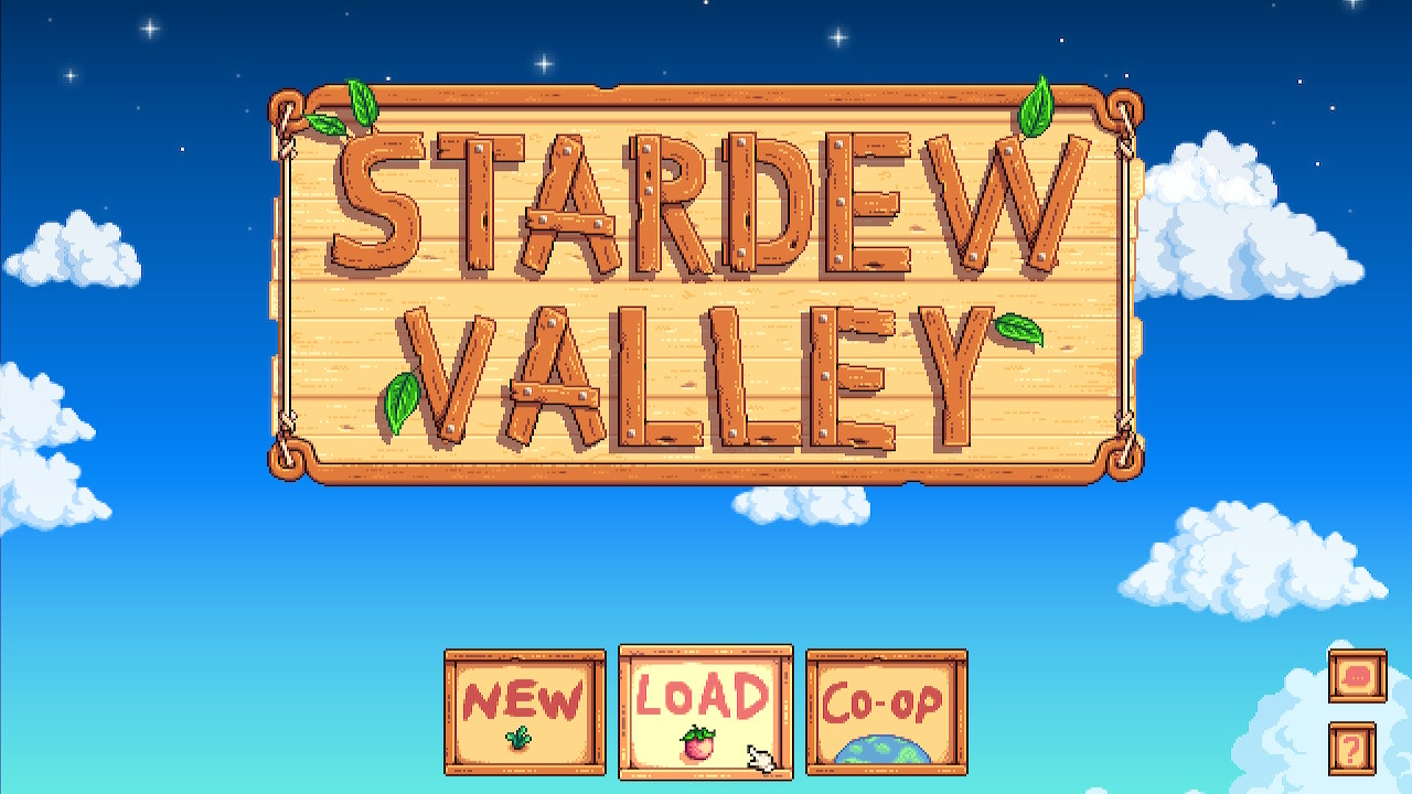 A picture of the Stardew Valley menu for Nintendo Switch